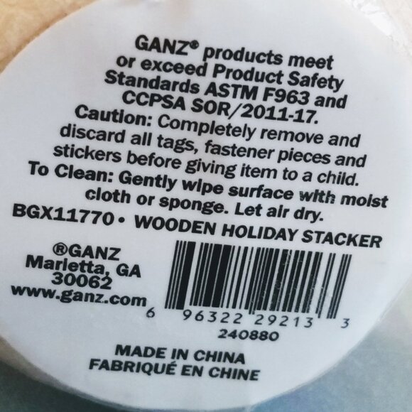 Baby Ganz Collection-Wooden-Stackable Rings-Snowman-NIP. - Picture 7 of 8